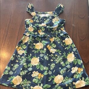 Old Navy Kids Dress in Blue and Yellow Floral